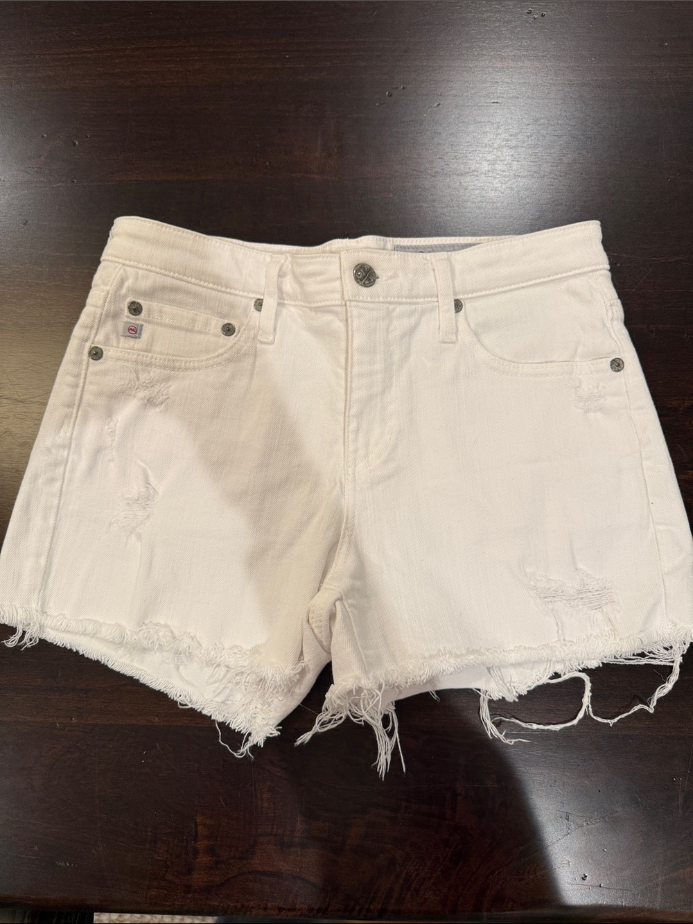 AG White Distressed Women's Denim Shorts